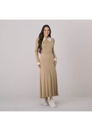 Conjunto Solange Em Moletinho Bege Tata Martello Outono/Inverno 2026