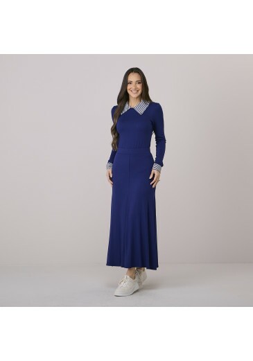Conjunto Solange Em Moletinho Azul Tata Martello Outono/Inverno 2026