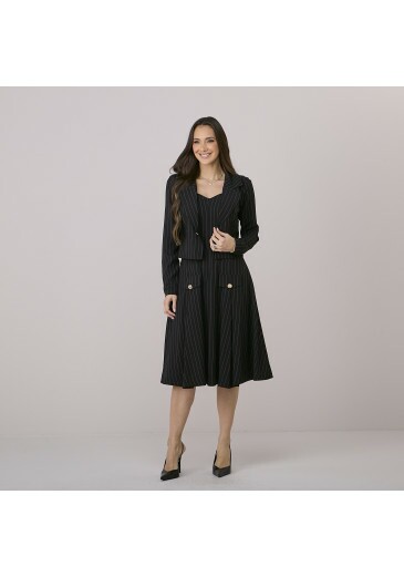 Conjunto Graciela Em Alfaiataria Preto Tata Martello Outono/Inverno 2026