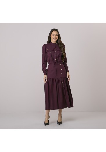Conjunto Jordana Em Linho Bordo Tata Martello Outono/Inverno 2026