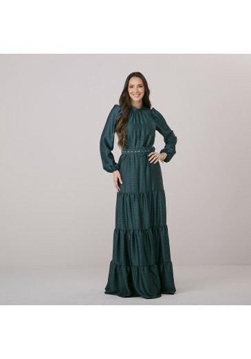 Vestido Giana Em Satin Verde Tata Martello Outono/Inverno 2026