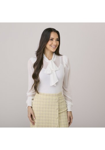 Blusa Neide Em Tule Branca Tata Martello Outono/Inverno 2026