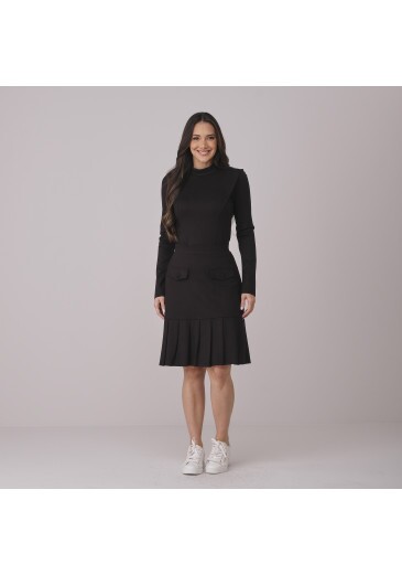 Conjunto Bia Em Ponto de Roma Preto Tata Martello Outono/Inverno 2026