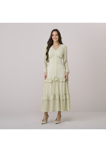Vestido Joice Em Crepe Verde Tata Martello Outono/Inverno 2026