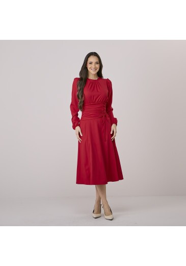 Vestido Lidia Em Crepe Vermelho  Tata Martello Outono/Inverno 2026
