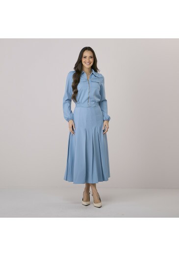 Conjunto Alane Em Alfaiataria Ronca Azul Tata Martello Outono/Inverno 2026