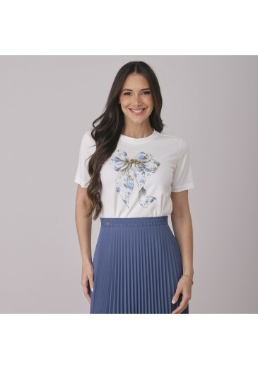 Blusa Alicia Em Malha Azul Tata Martello Outono/Inverno 2026