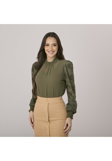 Blusa Tereza Em Chifon Verde Tata Martello Outono/Inverno 2026
