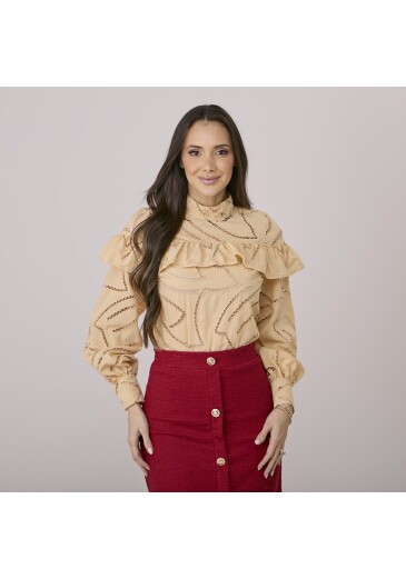 Blusa Keila Em Laise Amarela Tata Martello Outono/Inverno 2026