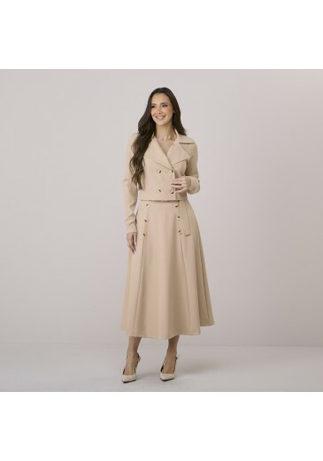Conjunto Theodora Em Alfaiataria Bege Tata Martello Outono/Inverno 2026