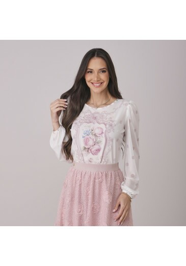 Blusa Eloa Em Crepe Gloss Tata Martello Outono/Inverno 2026