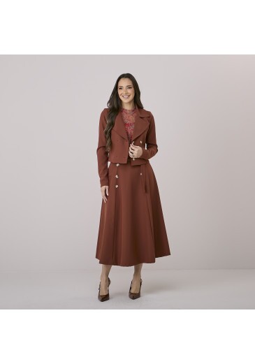Conjunto Theodora Em Alfaiataria Marrom Tata Martello Outono/Inverno 2026