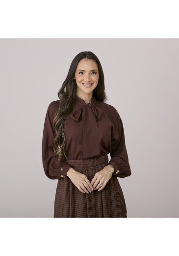 Blusa Angelica Em Visolinho Marrorm Tata Martello Outono/Inverno 2026