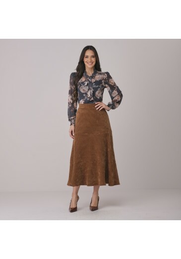 Saia Taty Em Chenille Premium Marrom Tata Martello Outono/Inverno 2026