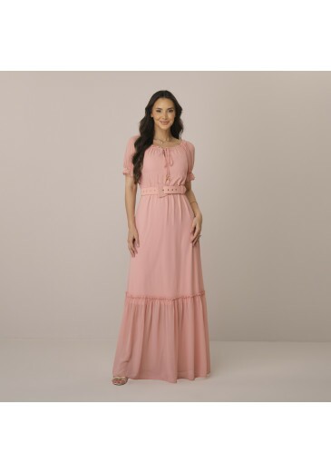 Vestido Katia Em Crepe Michelangelo Rosa Tatá Martello Primavera/Verão 2027