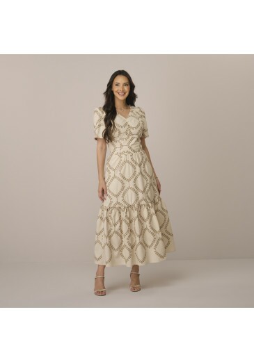Vestido Fabiana Em Bordado Gigi Bege Tatá Martello  Primavera/Verão 2027