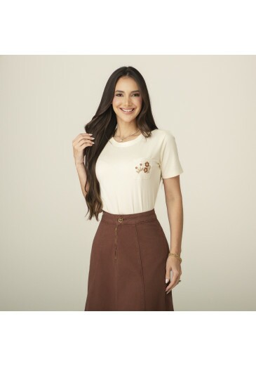 Blusa Natany Em Algodão Com Aplicação Off White Tata Martello Primavera/Verão 2027