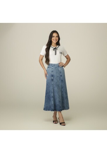 Saia Juliane Em Jeans Escuro Tata Martello Primavera/Verão 2027
