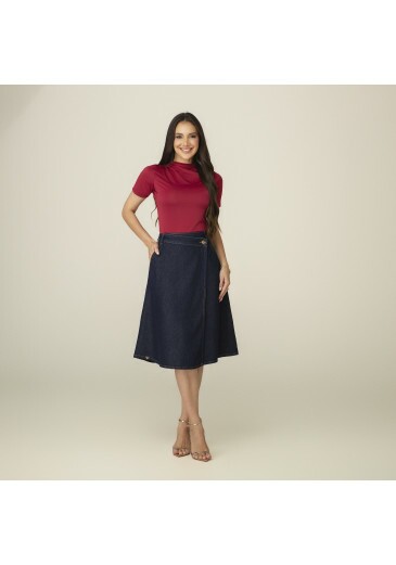Saia Elise Em Jeans Escuro Tata Martello Primavera/Verão 2027
