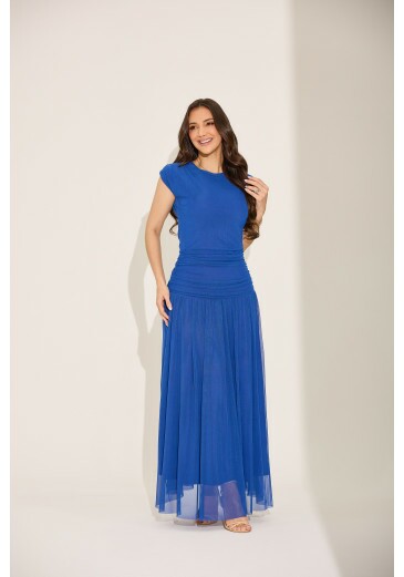 Vestido Aurora Em Tule Azul Tata Martello Primavera/Verão 2027