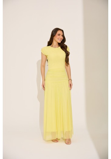 Vestido Aurora Em Tule Amarelo Tata Martello Primavera/Verão 2027