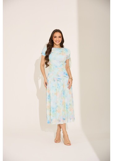 Vestido Luiza Em Tule Azul Tata Martello Primavera/Verão 2027