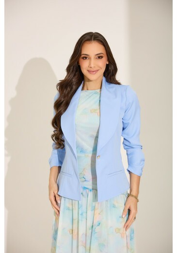 Blazer Veronica Em Alfaiataria Veneta Azul Tata Martello Primavera/Verão 2027