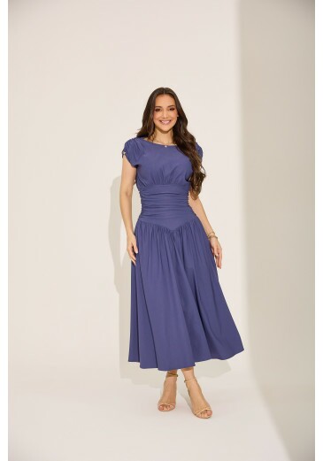 Vestido Lais Em Lavezzi Azul Tata Martello Primavera/Verão 2027