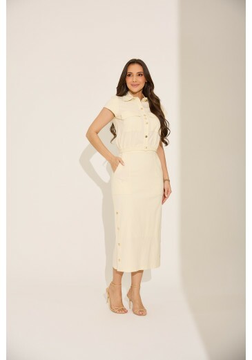 Conjunto Michele Em Alfaiataria Lausane BegeTata Martello Primavera/Verão 2027