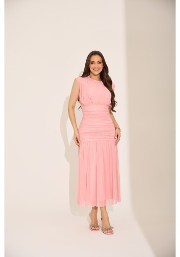 Vestido Stela Em Tule Rose Tata Martello Primavera/Verão 2027