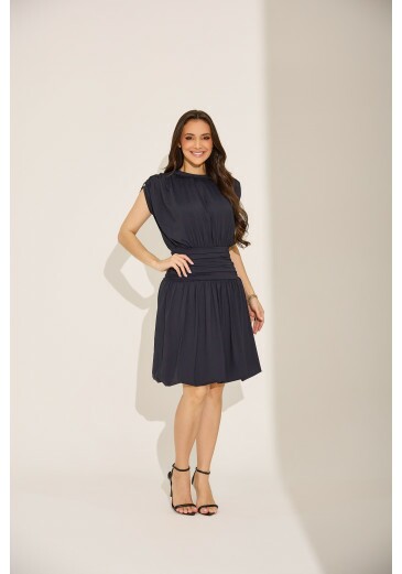 Vestido Renata Em Malha Lune Poliamida Balone Preto Tata Martello Primavera/Verão 2027