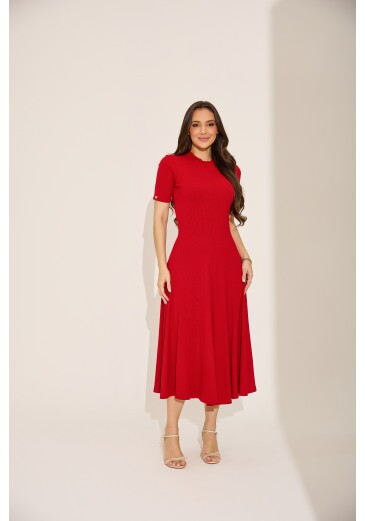 Vestido Eliza Em Malha Boulevard Premium Vermelho Primavera/Verão 2027
