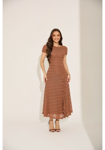 Vestido Eloa Em Renda Line Marrom Tata Martello Primavera/Verão 2027