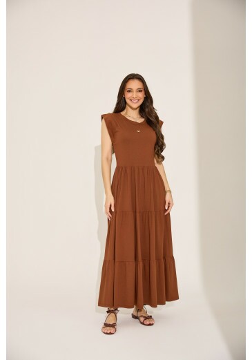 Vestido Brenda Em Malha Conforto Marrom Tata Martello Primavera/Verão 2027