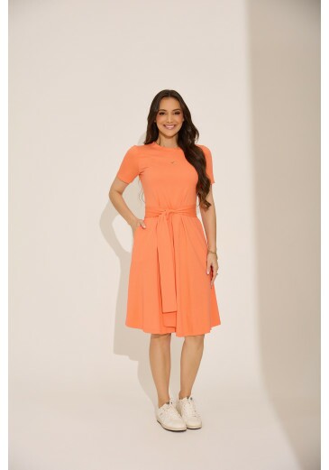Vestido Julia Em Malha Conforto Laranja Tata Martello Primavera/Verão 2027