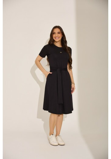 Vestido Julia Em Malha Conforto Preto Tata Martello Primavera/Verão 2027