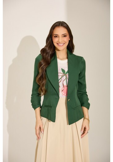 Blazer Veronica Em Alfaiataria Veneta Verde Tata Martello Primavera/Verão 2027