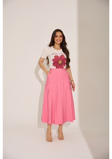 Saia Jessica Em Viena Rosa Tata Martello Primavera/Verão 2027