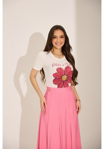 Blusa Poliana Em Crepe Flor Tata Martello Primavera/Verão 2027