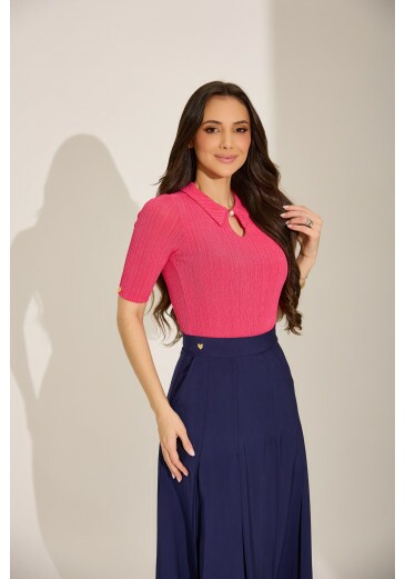 Blusa Bianca Em Malha Pink Tata Martello Primavera/Verão 2027