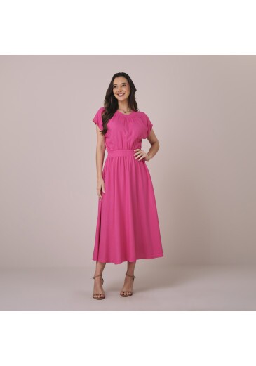 Vestido Ellen Em Viscose Thais Tatá Martello Pink Primavera/Verão 2026