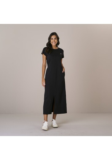Vestido Amanda Em Malha Preto Tatá Martello Outono/Inverno 2025