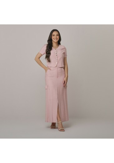 Conjunto Rafaela Em Linen Twill Rose Tata Martello Outono/Inverno 2026