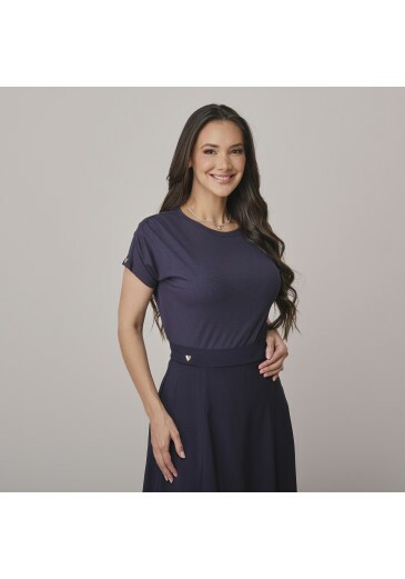 Blusa Alicia Em Stella Maris Azul Noite Tata Martello Outono/Inverno 2026