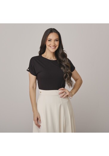 Blusa Alicia Em Stella Maris Preto Tata Martello Outono/Inverno 2026