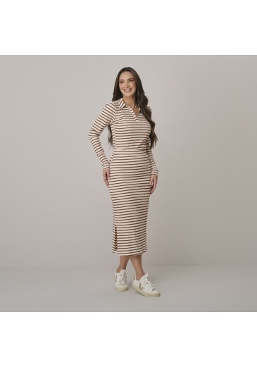 Conjunto Bianca Em Tecido Canelado Aurora Premium Marrom Tata Martello Outono/Inverno 2026