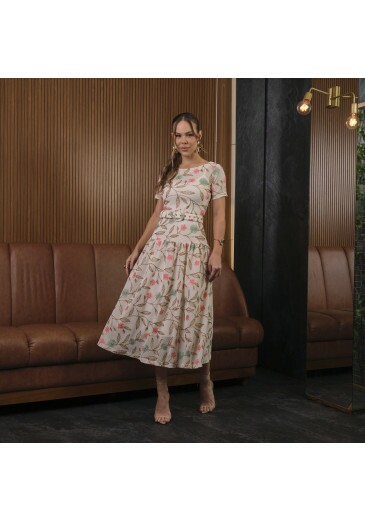 Vestido Maristela Em Tela Bordada Off White Tata Martello Primavera/Verão 2026