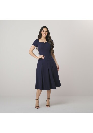 Vestido Elida Em Alfaiataria Brunello Azul Noite Tata Martello Outono/Inverno 2026