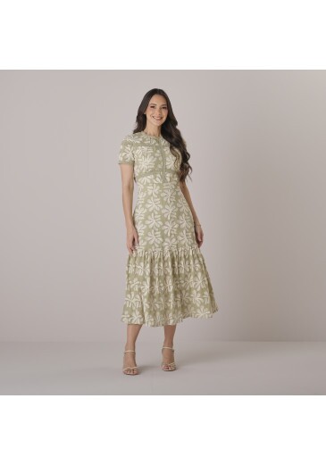 Vestido Taciane Em Algodão Bordado Verde Tata Martello Outono/Inverno 2026