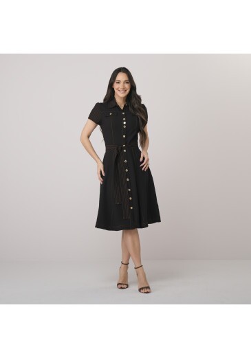 Vestido Jade Em Alfaiataria Sensoriale Preto Tata Martello Outono/Inverno 2026